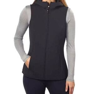 Gerry S Hooded Vest Jacket Black Scuba Full Zip Active Outdoor Hike Camp Running